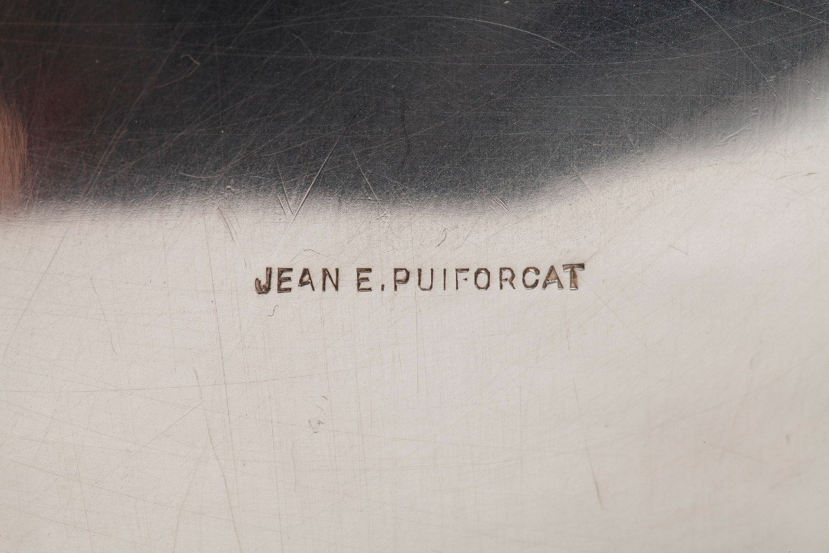 Jean Elisée Puiforcat - Boîte Couverte En Argent Et Lapis Lazuli Art Déco-photo-6