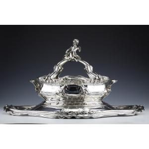 Risler & Carre - Important Table Centerpiece In Sterling Silver XIXth Century