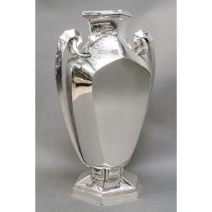 Goldsmith Boulenger - Vase In Sterling Silver Art Deco Circa 1925/1930