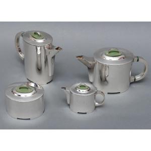 C. FJERDINGSTAD - Modernist tea/coffee service in solid silver Circa 1950