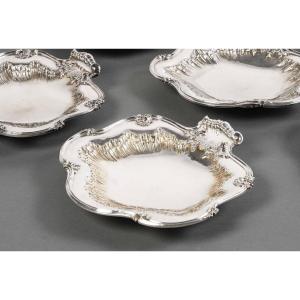 Boin Taburet - Suite Of Four Shell Dishes Sterling Silver 19th