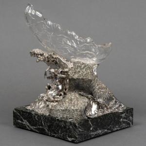 Centre De Table En Argent “la Vague” Par Auger Successeur De Froment Meurice XXe