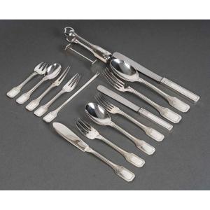 Jean Tetard - Solid Silver Cutlery Set 199 Pieces - 1930s Era