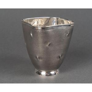 Vase In Solid Silver Italy, Alessandria, Cesa Sc Circa 1970