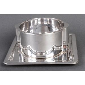 Jean E. Puiforcat - Sauce Boat And Interior In Solid Silver Art Deco Period