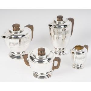 Boin Taburet 4-piece Solid Silver Tea/coffee Set, Art Deco Period