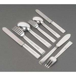 Jean Tetard - 132-piece Solid Silver Flatware Set Epoque Art Deco