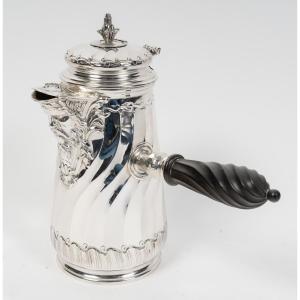 Puiforcat – Solid Silver Chocolate Pot – Circa Late 19th Century
