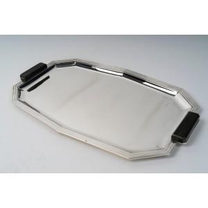 Olier & Caron - Solid Silver Tray From The Art Deco Period, 20th Century