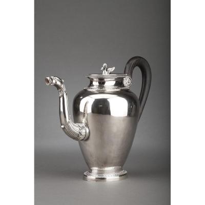 Goldsmith G. Keller - Teapot In Sterling Silver Nineteenth
