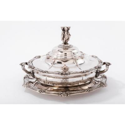 Goldsmith Odiot - Vegetable On His Platter In Sterling Silver Nineteenth