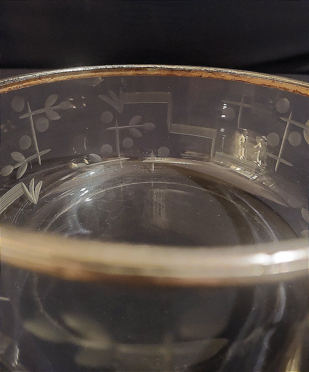 Coupe  en cristal et argent massif-photo-2