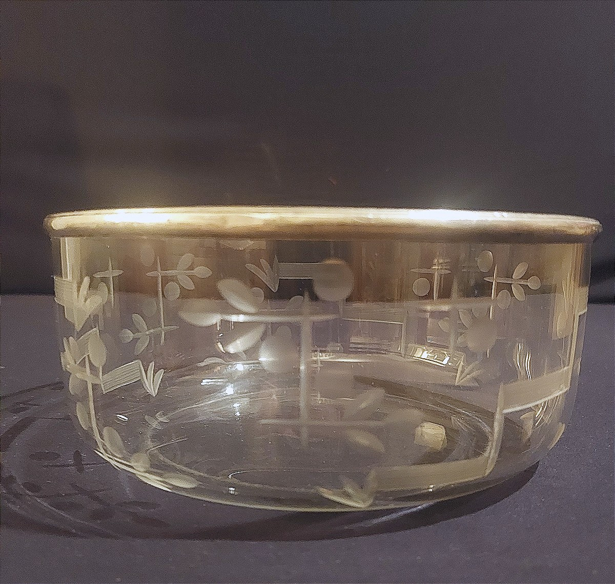 Coupe  en cristal et argent massif