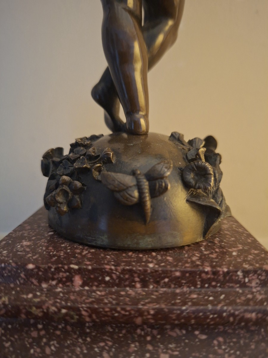 paire de bougeoirs en bronze et porphyre-photo-3