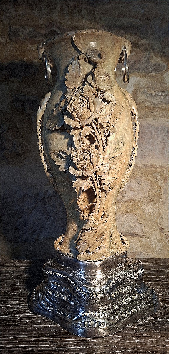 China Vase Mounted In Silver