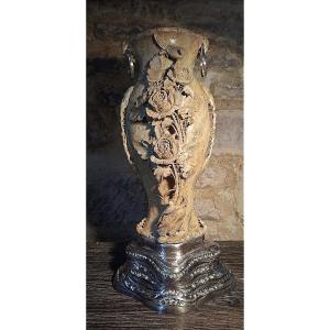 China Vase Mounted In Silver