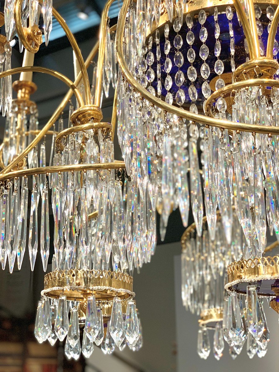 12 Light Crystal Chandelier Neoclassical Style, Empire. Sweden Or Germany-photo-3