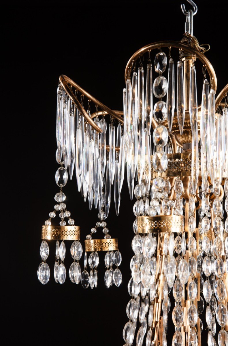 12 Light Crystal Chandelier Neoclassical Style, Empire. Sweden Or Germany-photo-4