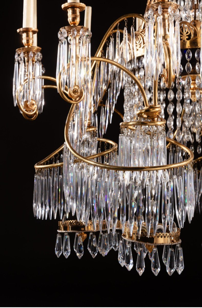 12 Light Crystal Chandelier Neoclassical Style, Empire. Sweden Or Germany-photo-1
