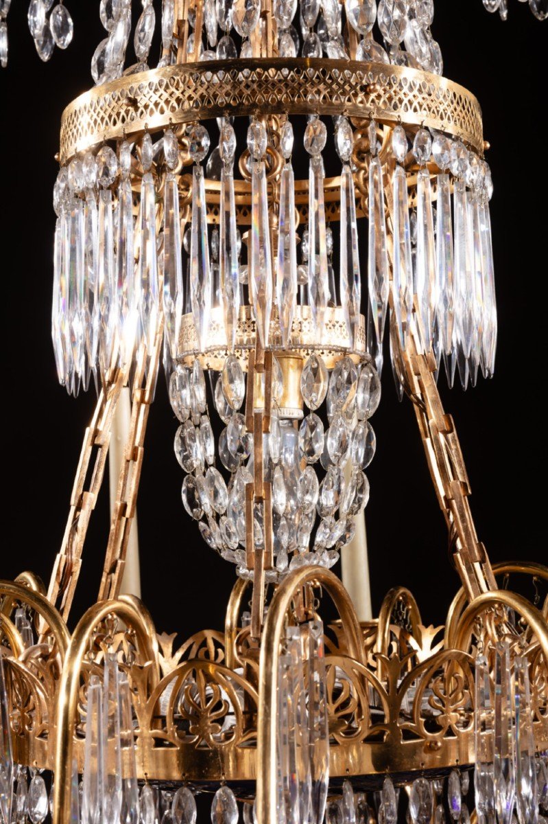 12 Light Crystal Chandelier Neoclassical Style, Empire. Sweden Or Germany-photo-3