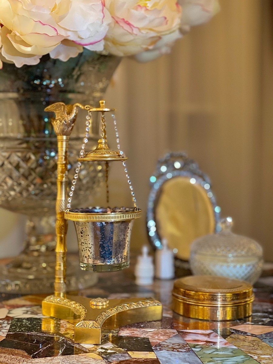 Empire Gilt Bronze Night Light Lamp-photo-2