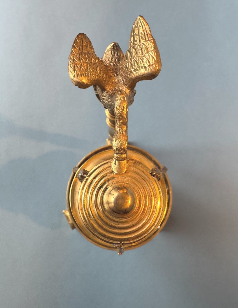 Empire Gilt Bronze Night Light Lamp-photo-3