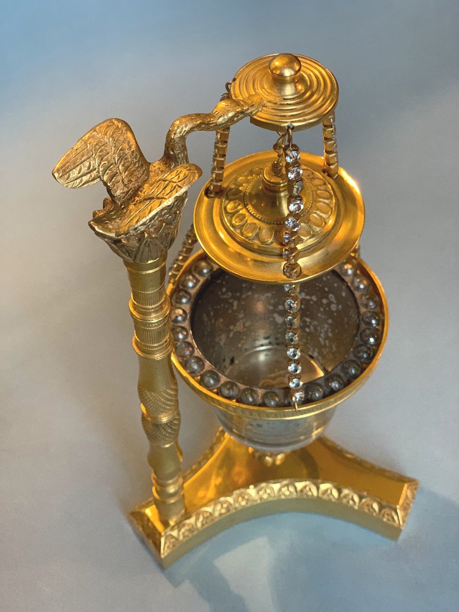 Empire Gilt Bronze Night Light Lamp-photo-4