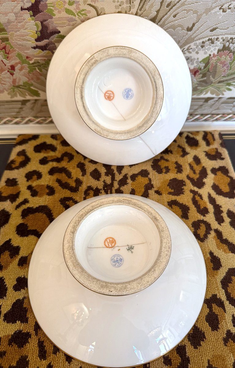 Paire De Coupes Compotiers En Porcelaine De Sèvres, époque Louis Philippe. Provenance Royale.-photo-5