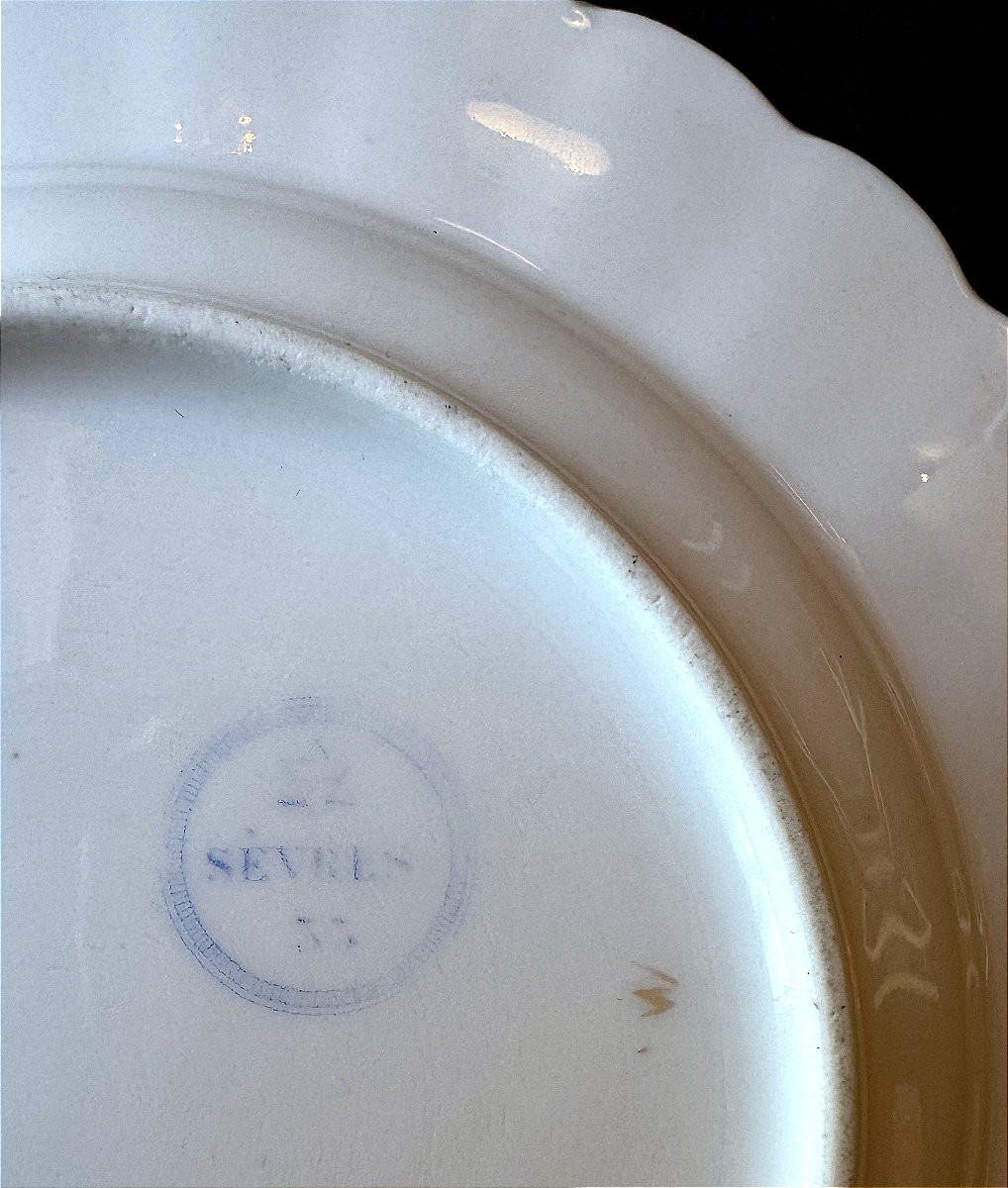 Paire D’assiettes à Dessert En Porcelaine De Sèvres – époque Louis-philippe / Provenance royale-photo-3