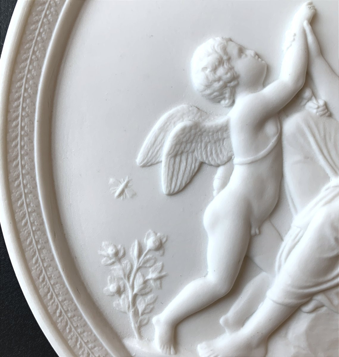 Biscuit / Porcelain Medallion Depicting An Allegory Of Love - 19th Century-photo-4
