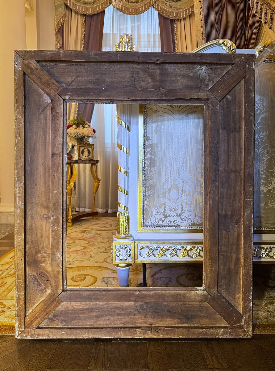Gilded Wooden Frame With Fleur-de-lys In Corner Cartouches - Circa 1830-photo-3