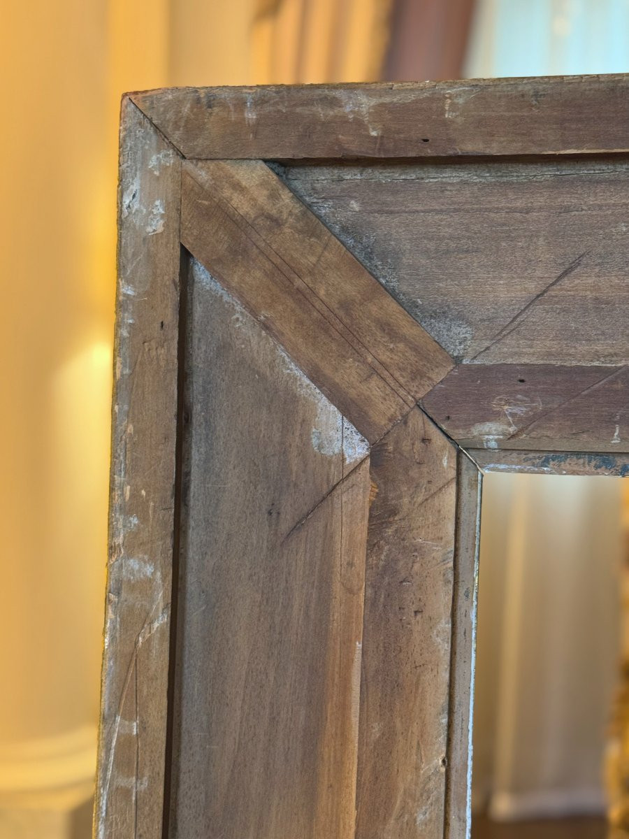 Gilded Wooden Frame With Fleur-de-lys In Corner Cartouches - Circa 1830-photo-4