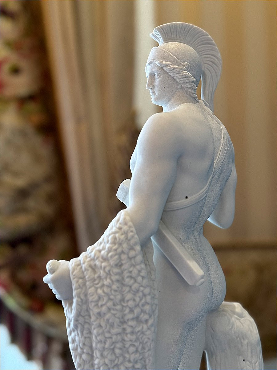 Biscuit Statue Of A Greco-roman Man - 19th Century-photo-2
