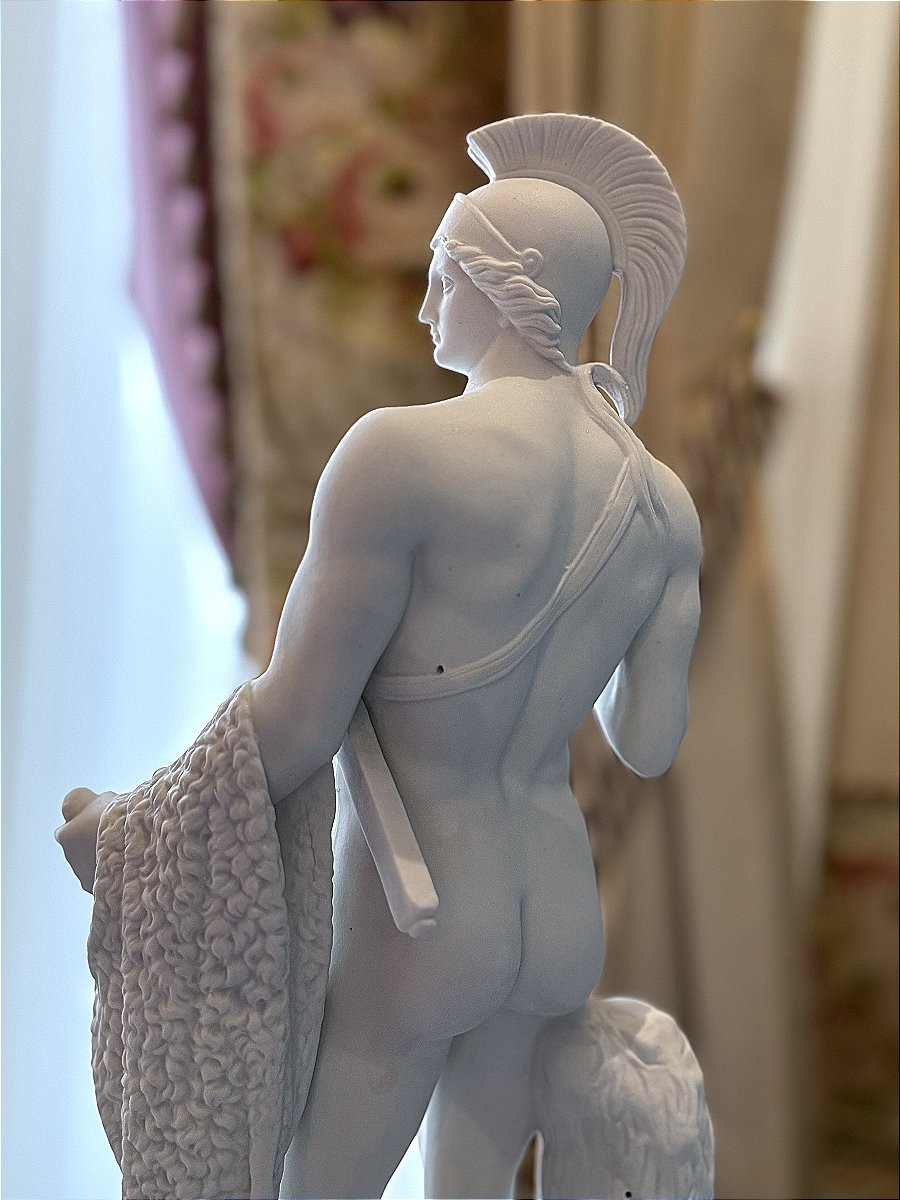 Biscuit Statue Of A Greco-roman Man - 19th Century-photo-6