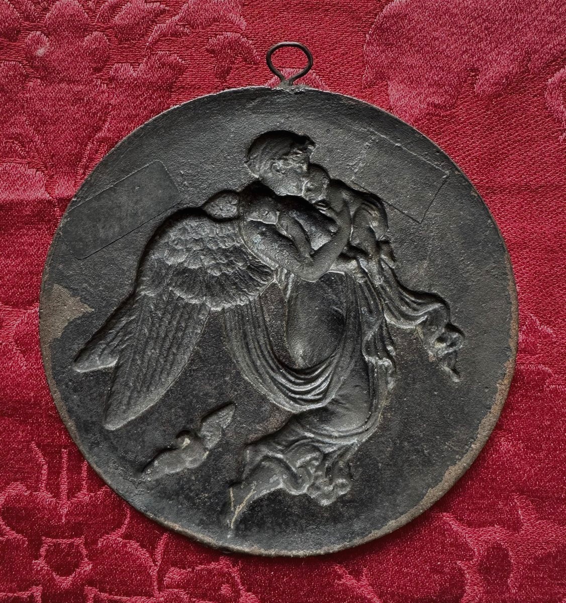 Pair Of Neoclassical Medallions In Dark Patinated Metal - 19th Century-photo-2