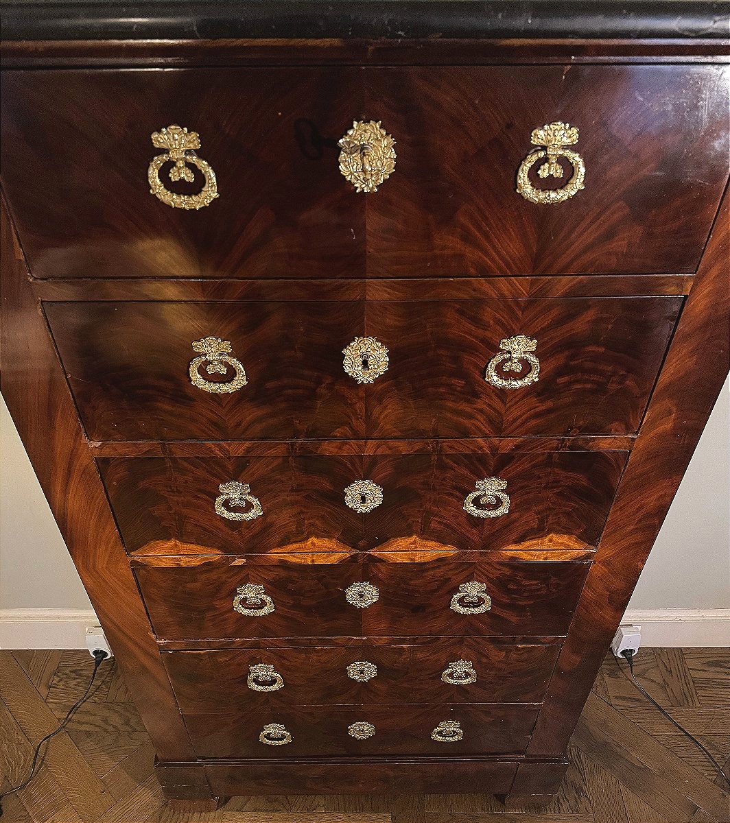 Empire Style Mahogany Chest Of Drawers - 19th Century-photo-4