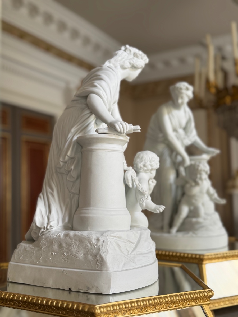 Porcelain Bisque Sculpture - 20th Century-photo-3