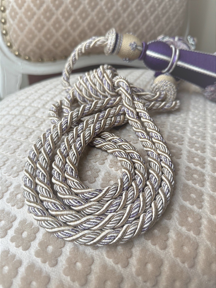 Pair Of Double Curtain Ties, Medium Size - 21st Century Purple-photo-3