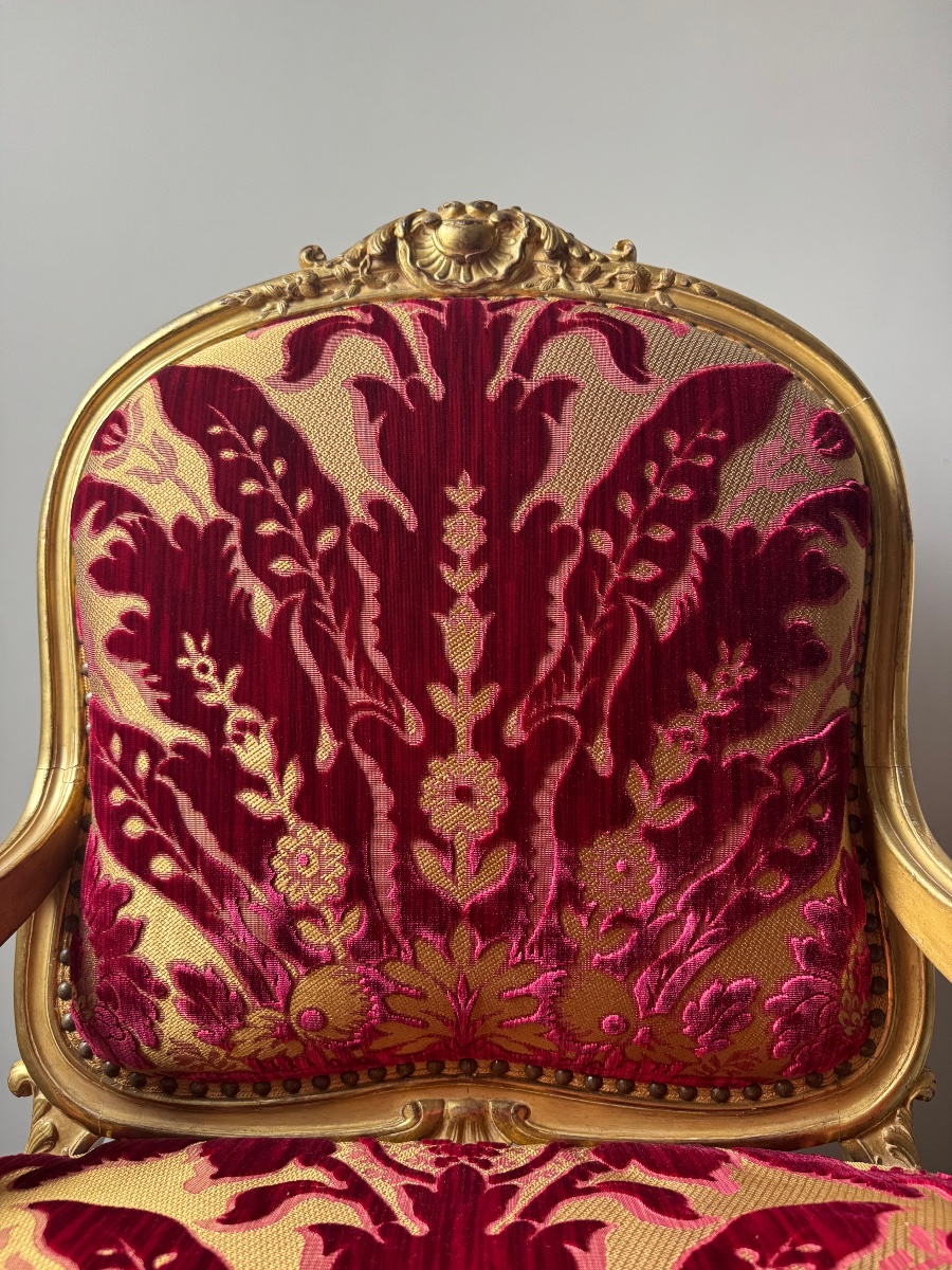 Pair Of Louis XV-style Armchairs - 19th Century-photo-2