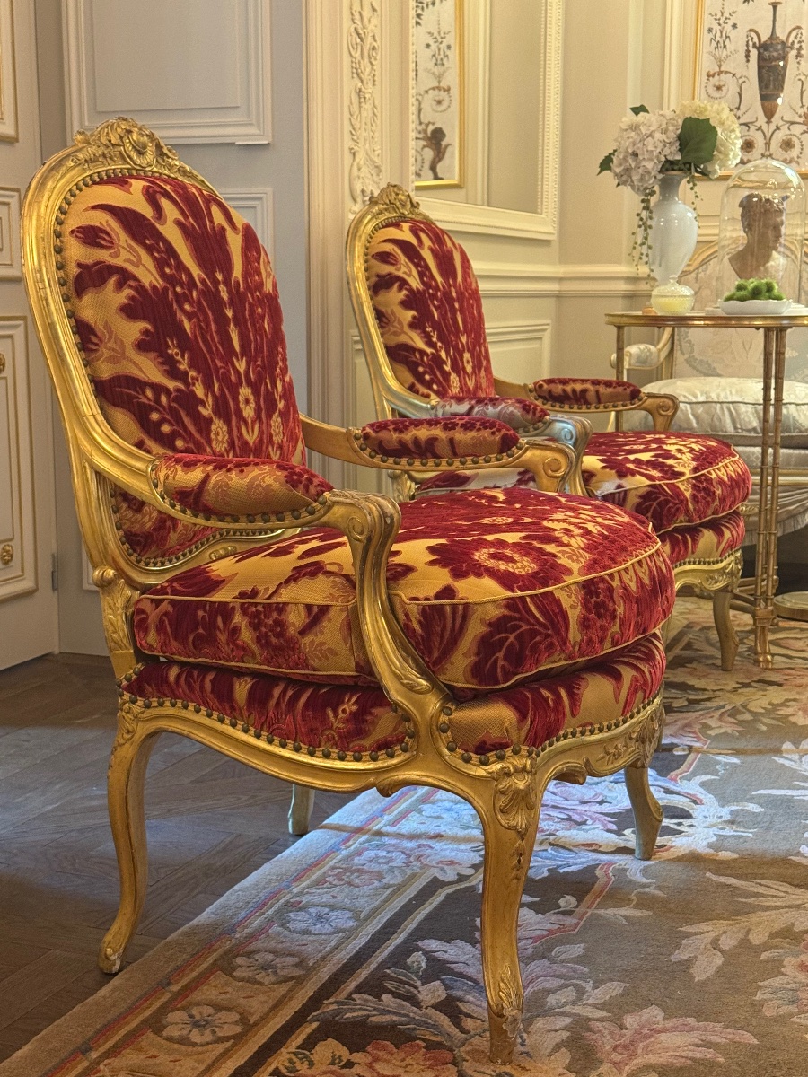 Pair Of Louis XV-style Armchairs - 19th Century-photo-3