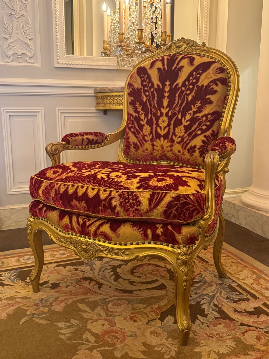 Pair Of Louis XV-style Armchairs - 19th Century-photo-1