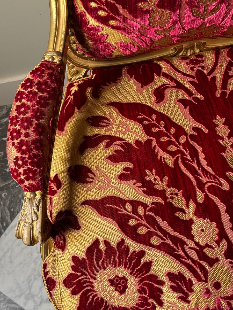 Pair Of Louis XV-style Armchairs - 19th Century-photo-2