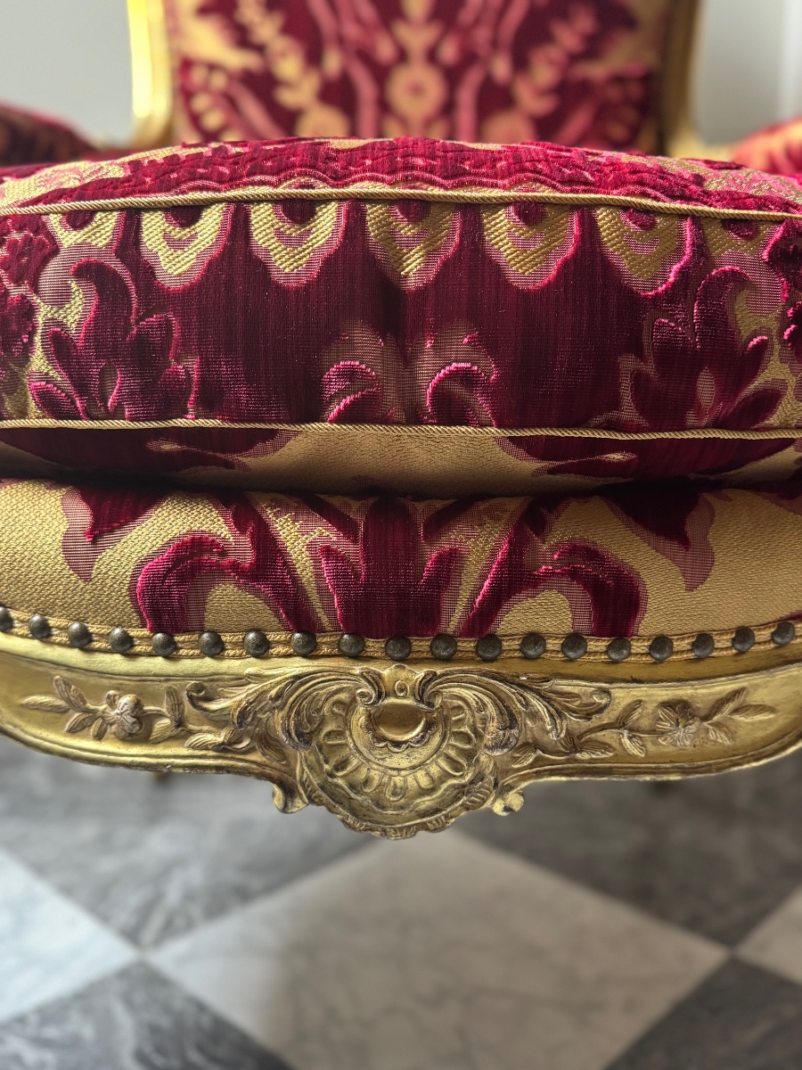 Pair Of Louis XV-style Armchairs - 19th Century-photo-4