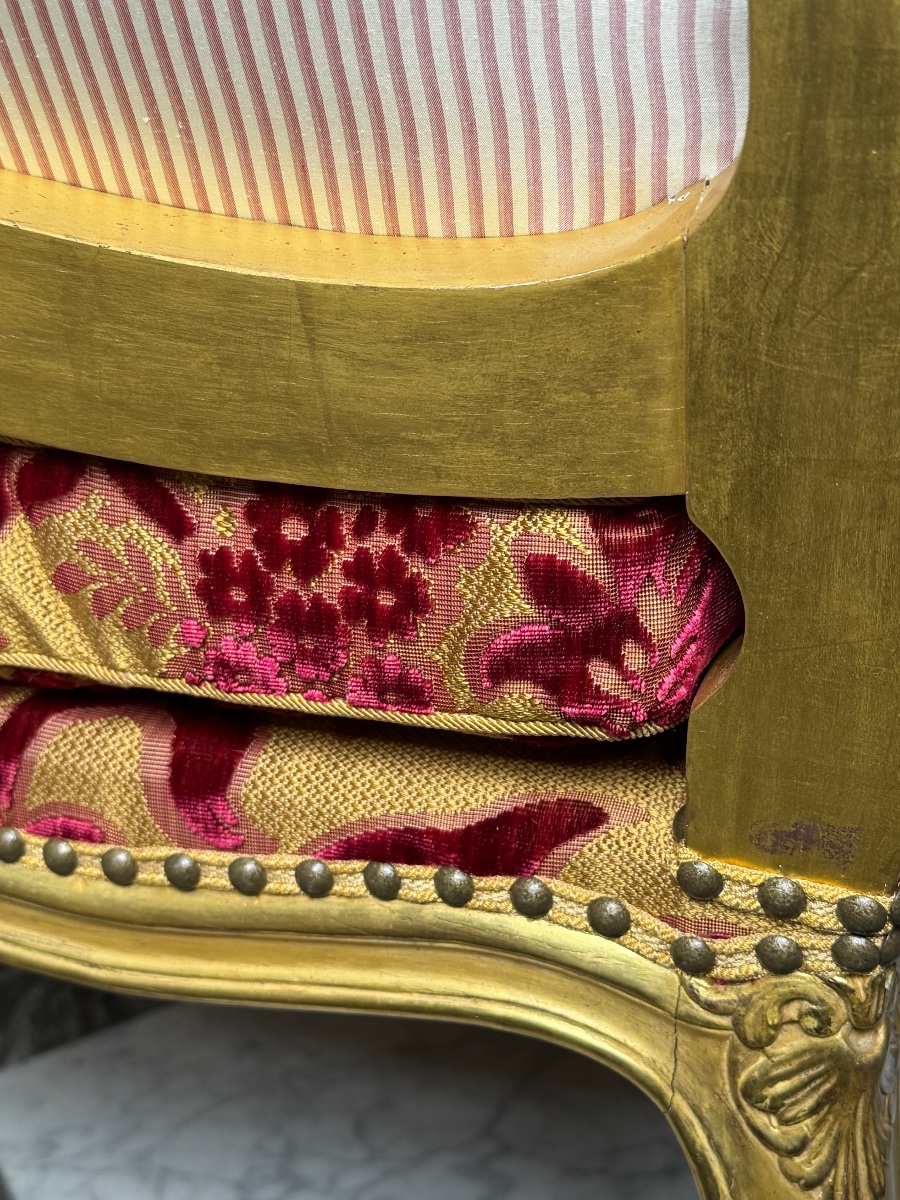 Pair Of Louis XV-style Armchairs - 19th Century-photo-5