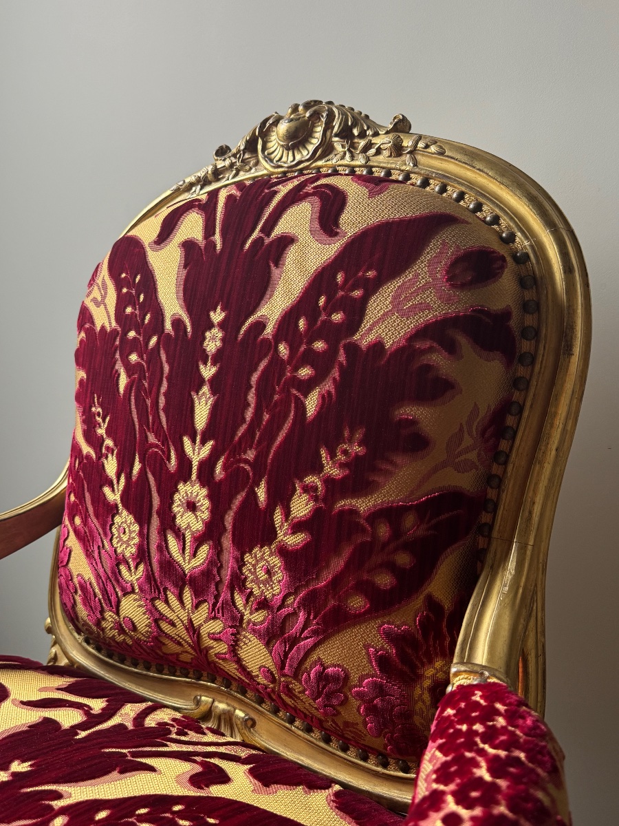 Pair Of Louis XV-style Armchairs - 19th Century-photo-6