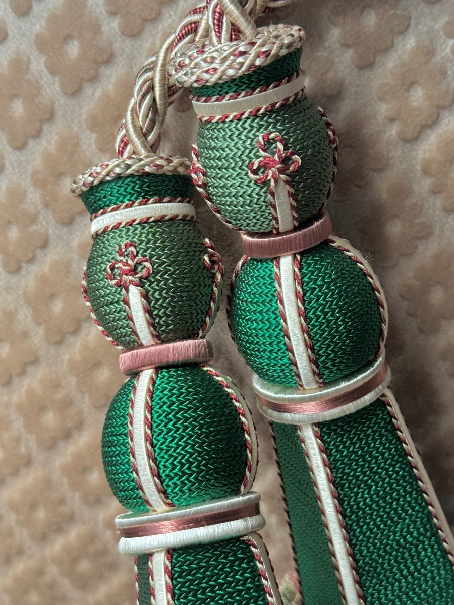 Paire D'embrasses Doubles, Moyen Modèle - Coloris Vert Malachite -  21è Siècle-photo-4
