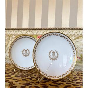 Paire De Coupes Compotiers En Porcelaine De Sèvres, époque Louis Philippe. Provenance Royale.