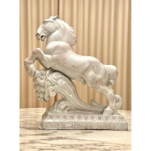 statue de cheval en faience émaillée - 20e Siècle