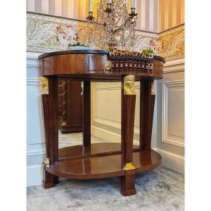 Pair Of Mahogany Side Tables - Empire Style