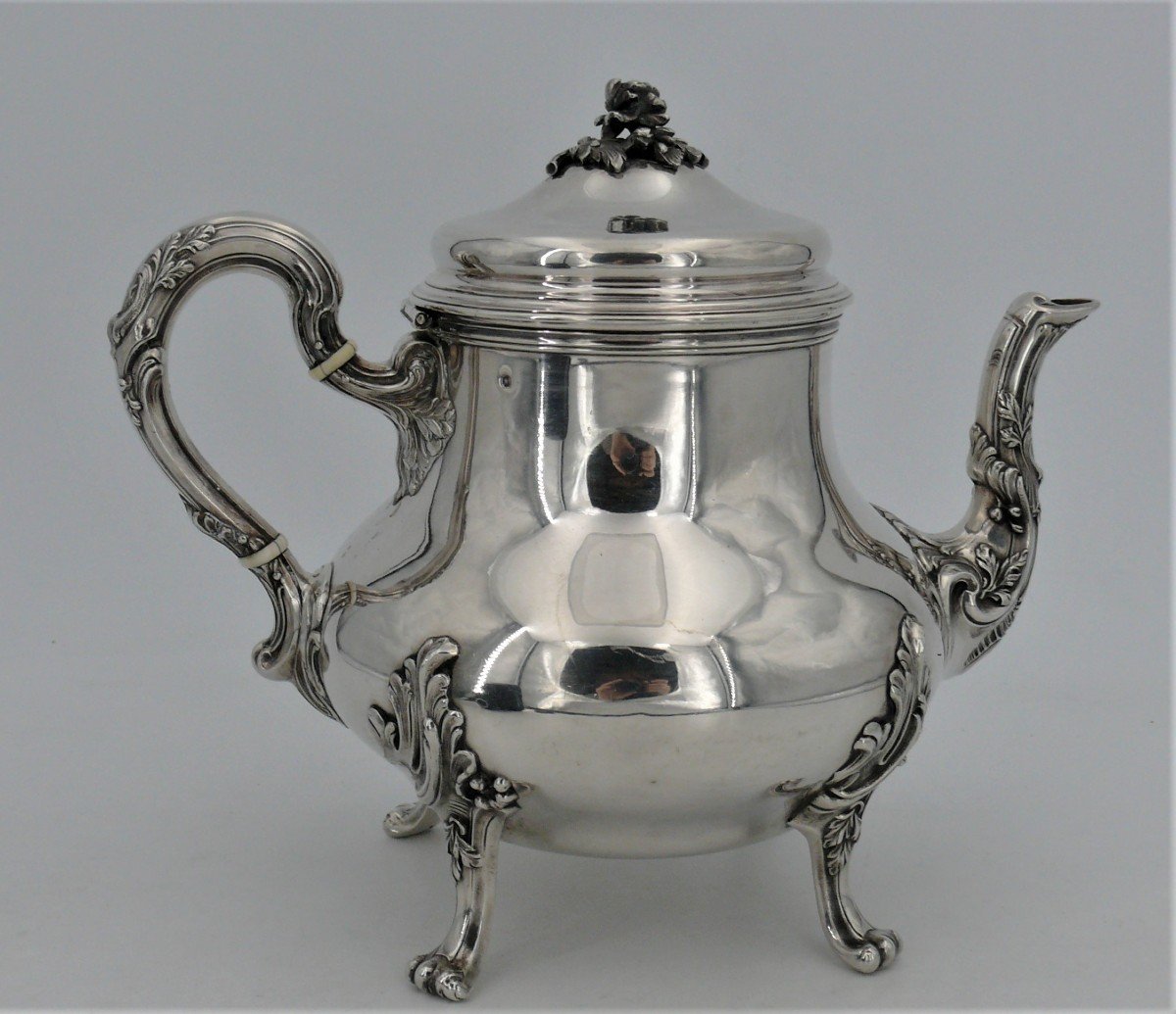 Edmond Tétard, Teapot/jug In Sterling Silver Minerva Hallmark In Excellent Condition.-photo-4